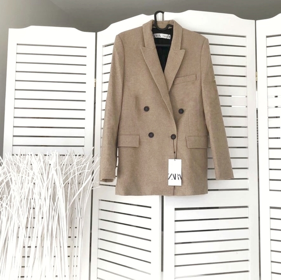 BNWOT Zara Wool Blend Blazer - Picture 6 of 6
